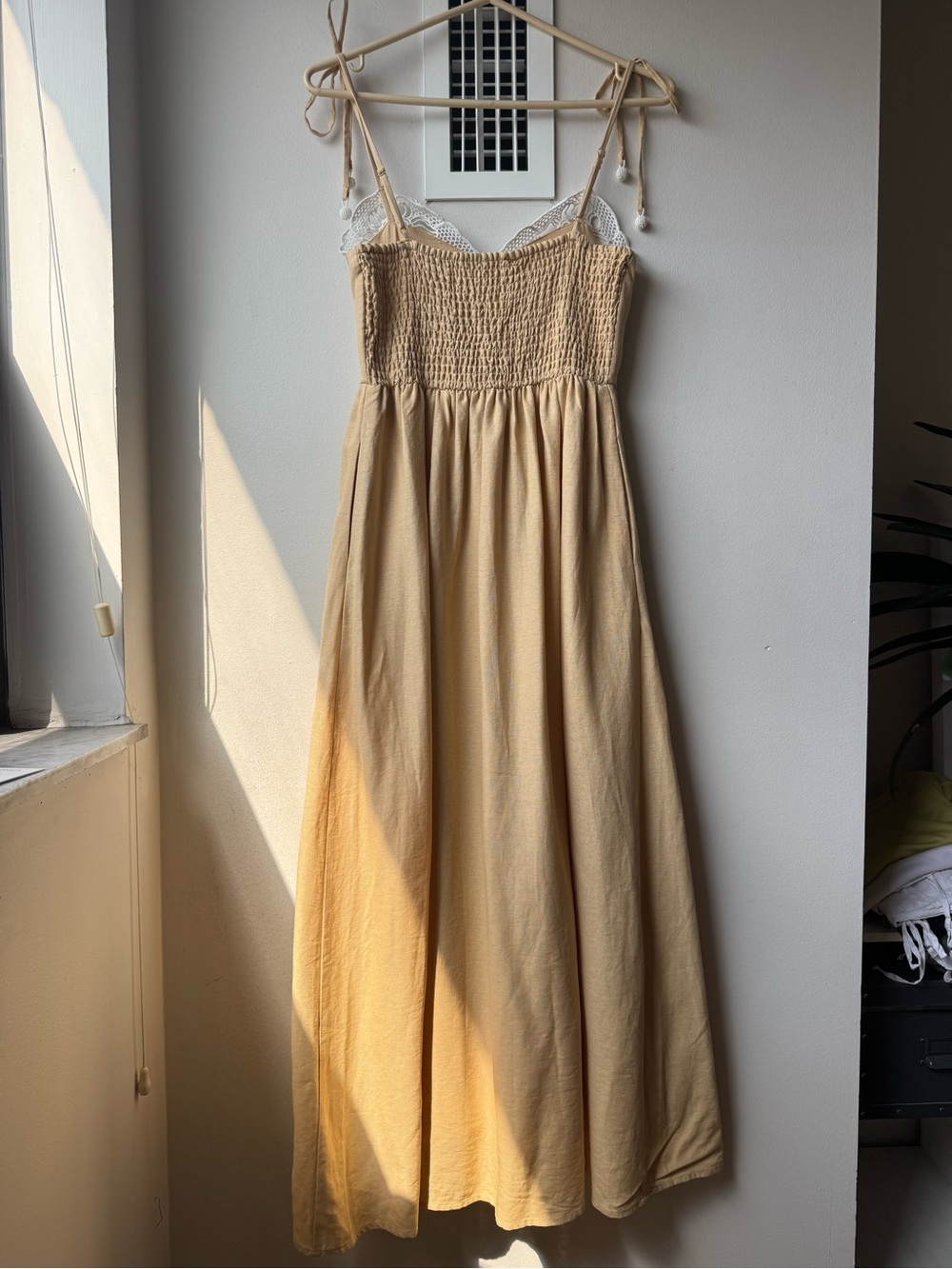 Caroline Constas Cream Maxi Dress with White Lace Appliqué - Picture 3 of 15